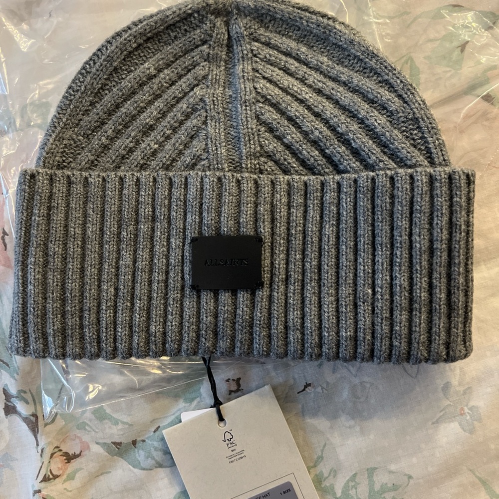 ALLSAINTS grey beanie NWT